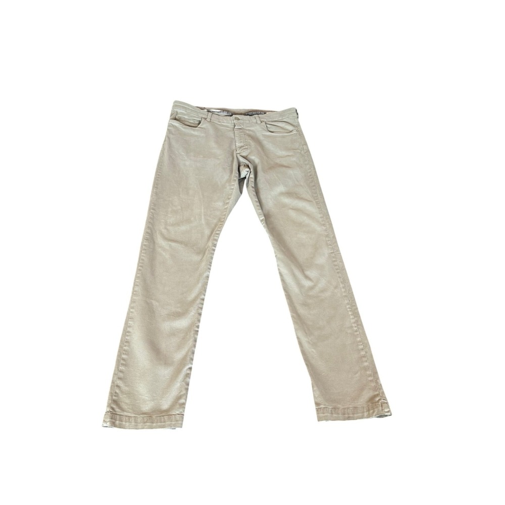 Jack Victor Mens Light Gray Cotton 5-Pocket Straight Leg Pants Italy SZ 36X33